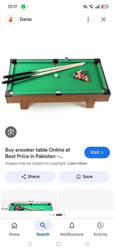 snooker 3*6 for sale