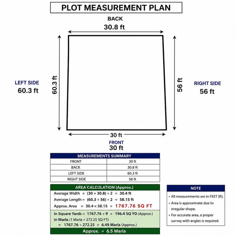 South Open Plot | 18 Ft Road | 3