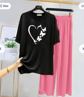 Printed Cotton Jersey Night Suit for Women   (1500 With Delivery chrg)