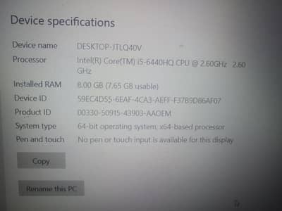 Dell Latitude 5580 Core i5 6th Gen 8GB RAM 256GB SSD  Original Charger