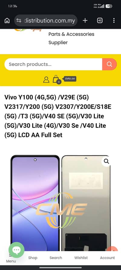 Vivo Y100 and mix model mach original pull out lcd