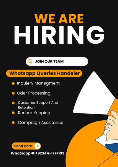Accountant , Whatsapp Queries Handeler & Graphics Designer Needed
