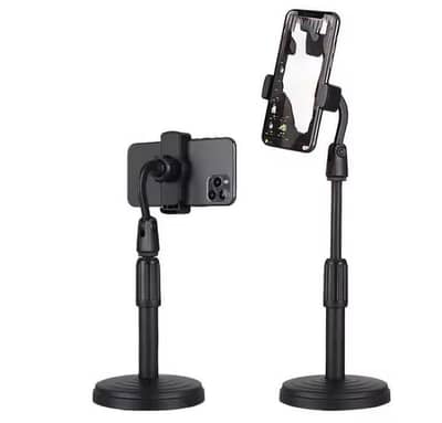portable tripod stand for smartphone 360° rotating black plastic