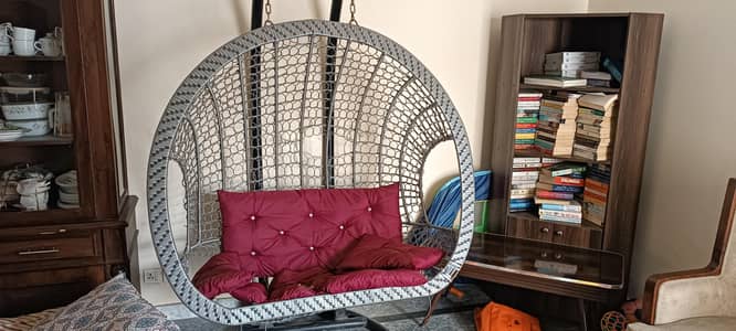 swing sofa three seater slightly used, needs a bit of thread repair