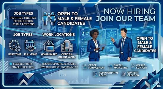 Hiring staff for Office base and home base