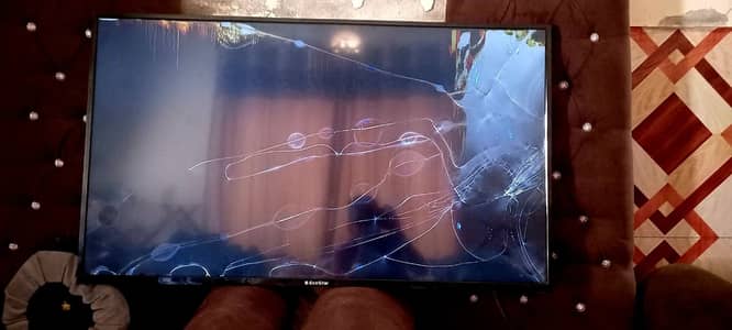 EcoStar, 50 inch LED, broken panel, damaged screen, LED TV for parts,