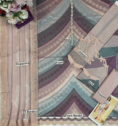 Brand : MARIA-B  Design Code : DS-2612 A/B  Fabric : Lawn & Chiffon