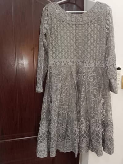 grey net  dress