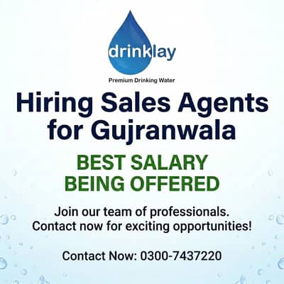 Drinklay Mineral Water Company Mein Sales Staff Chahiye (Achi Salary