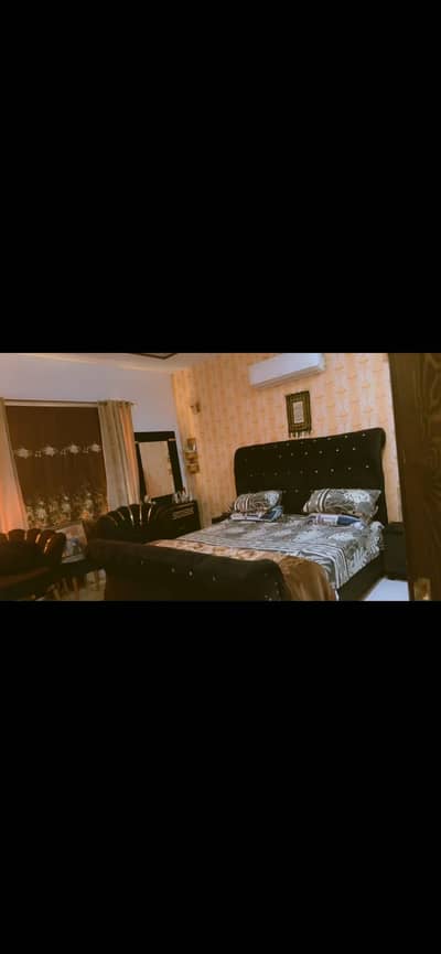 bed with side tables  dressing