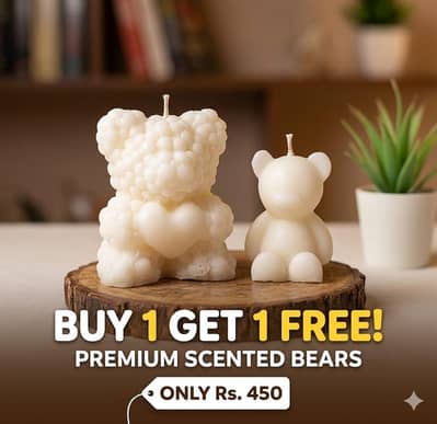 Scented Teddy Bear Candles - Buy 1 Get 1 Free Deal