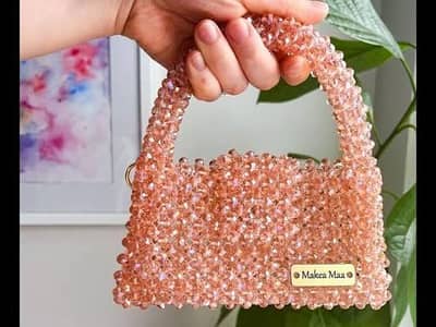 Elegant Handmade Crystal Beaded Bag – Premium Party & Evening Purse