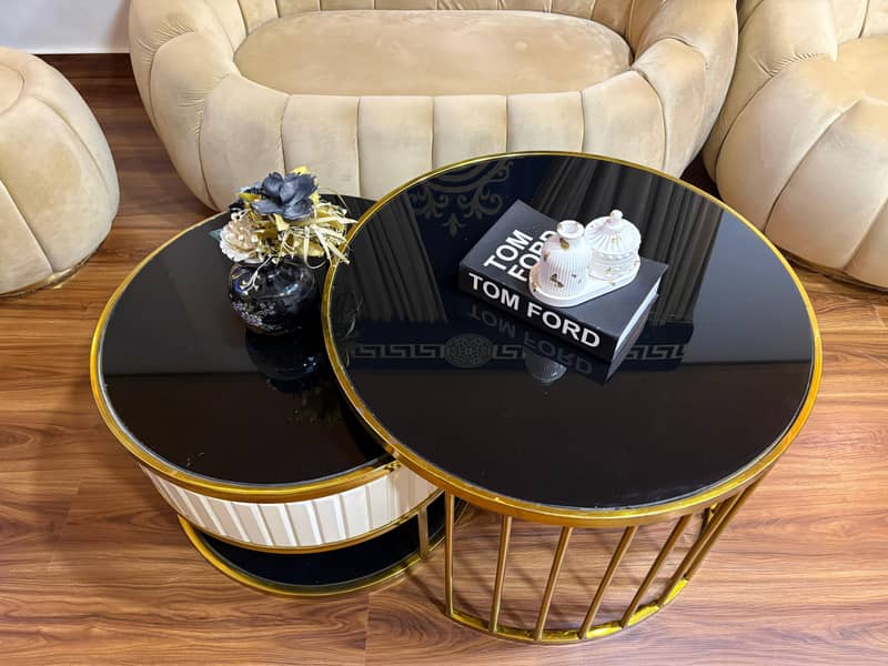 round sofa set with tea table 4