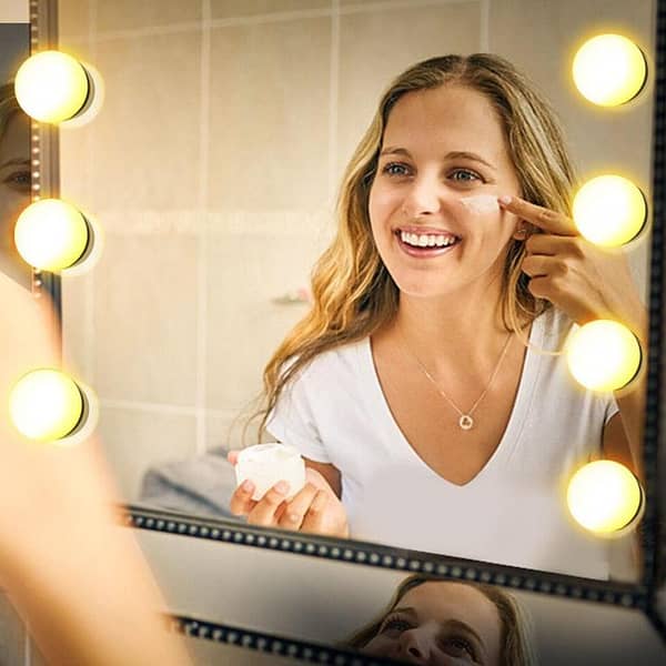 Vanity Light LED Bulbs for Makeup Mirror Stand | 10 Bulbs with 3 Shade Modes, glow Like Princess