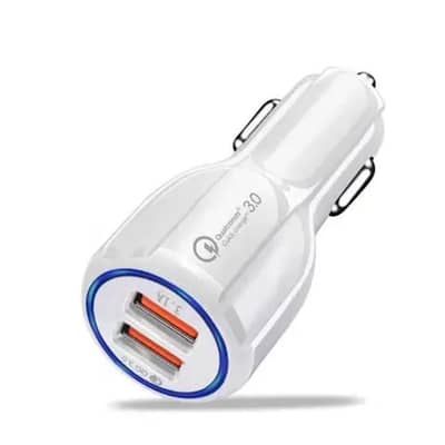 car USB charger 3.0 dual port white black