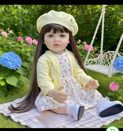 baby doll toy venyl body long hair 55cm birthday gift toys