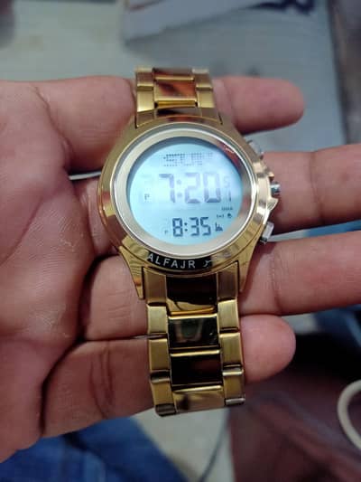 AlFAJR Digital Golden Macron Watch