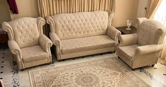 5 Seater Sofa Set , Pakistani Bridal/Drawing Room Luxury Furniture.