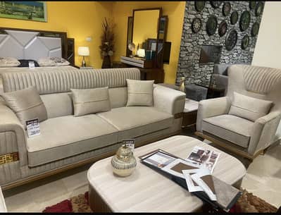 Brand new 5 seater sofa set with 3 table set