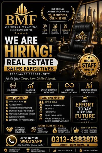 Urgent Exactive Staff Required