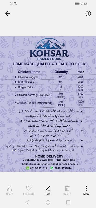 homemade frozen foods
