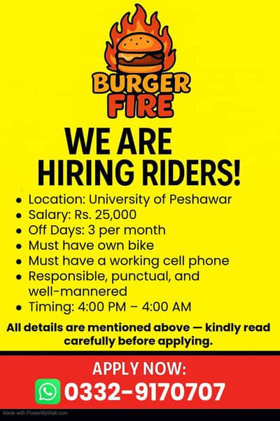 delivery rider require Peshawar