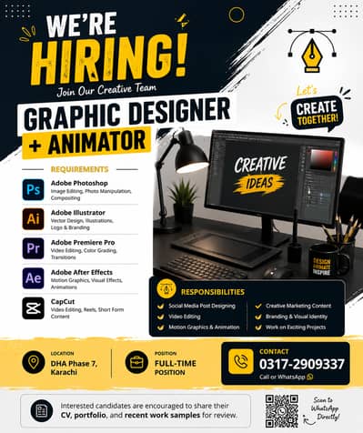 Graphic Designer + Animator Required
