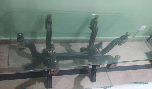 Solid Wood 3-Piece Table set with Glass top-Excellent Condition