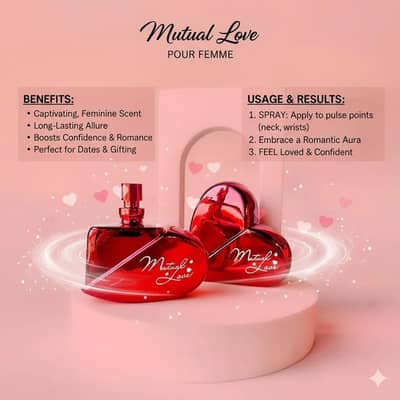 *Mutual Love Eau de Parfum 50ml Red Heart Bottle for Women*