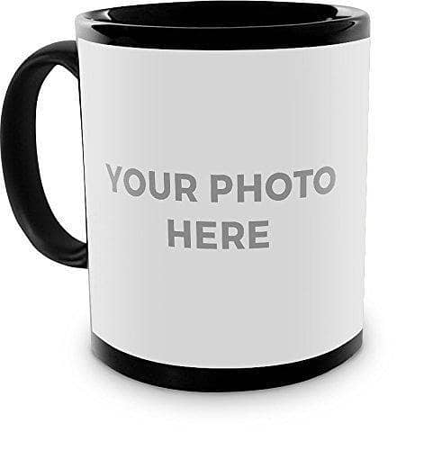 Customized Photo Black Ceramic Coffee Mug 325 ml | Custom Printed Coffee Cup Gift for Birthday, Anniversary, Friends & Family
