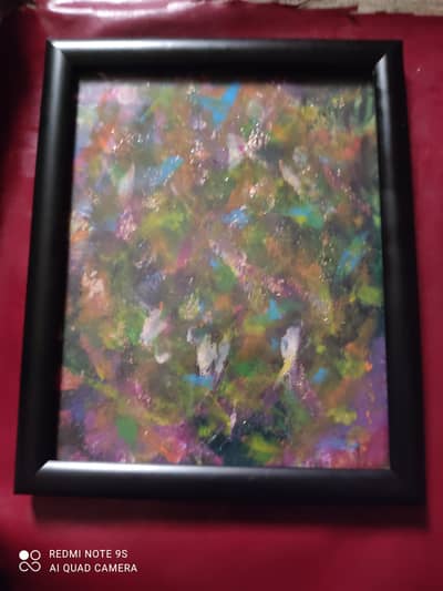 "Handmade Abstract Painting with Frame – Home Decor Wall Art"