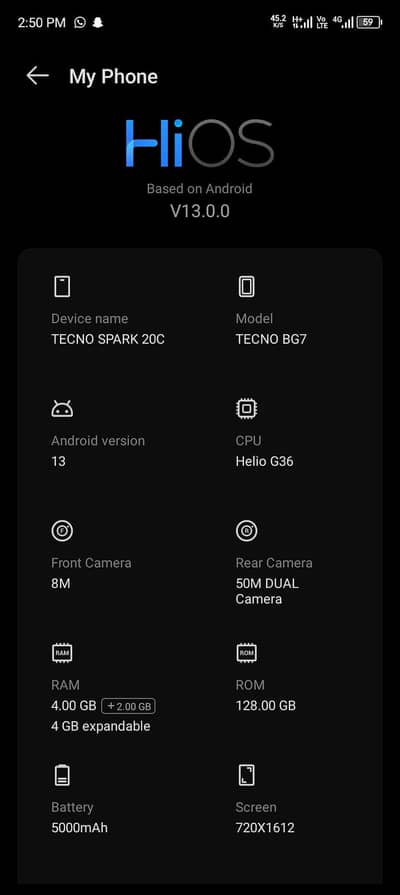 Tecno Spark 20C
