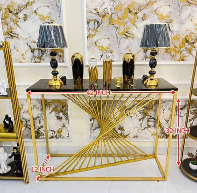 Golden console table