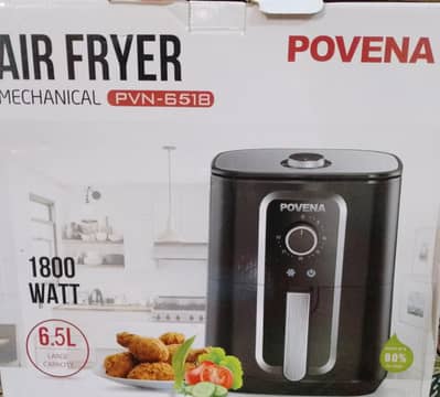 Povena Air fryer 6.5 L 1800W - PVN-6518- warranty card+manual