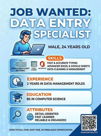 BS Computer Science Graduate | Experienced Data Entry Operator