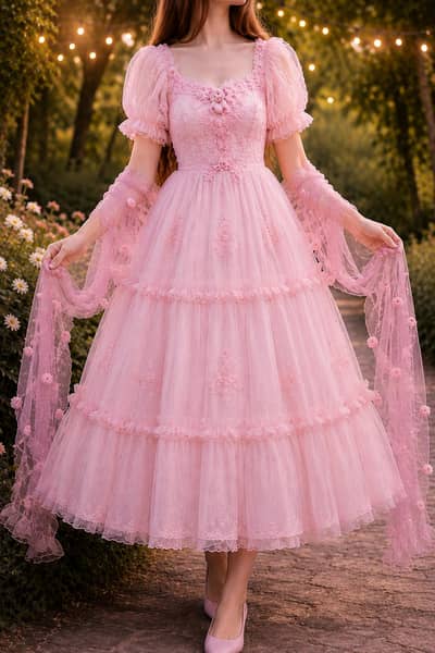 girls pink frock