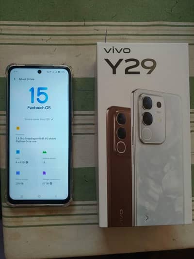 Vivo Y29 8.256 white colour. 3 Month warranty Remaining