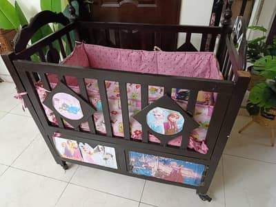 Baby Bed, Crib Cot set, Double story with play area/ storage space.