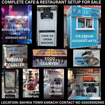 Complete Running Cafe & Restaurant Setup For Sale in Bahria Town khi