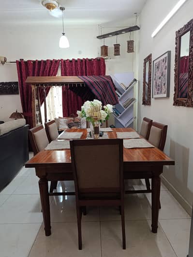 Wooden Dining Table with 6 x Chairs