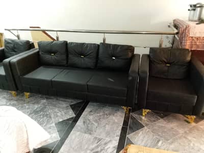 5 seater sofa set in leather