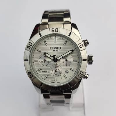 Tissot Chronograph Watch Stainless Steel Silver Dial ( COD )