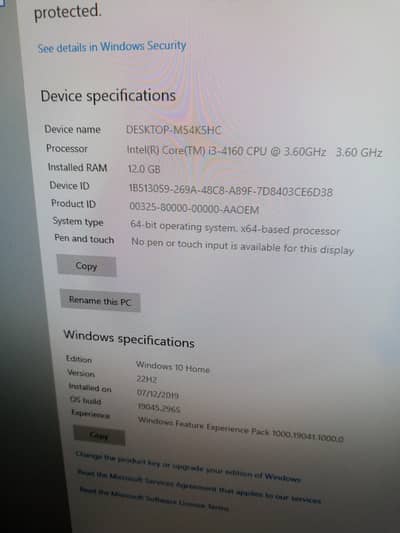 Lenovo PC and screen