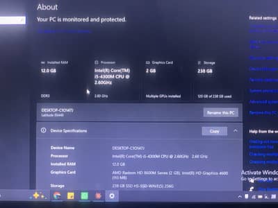 Dell latitude series with 256 ssd 12gb ram 2gb graphic card