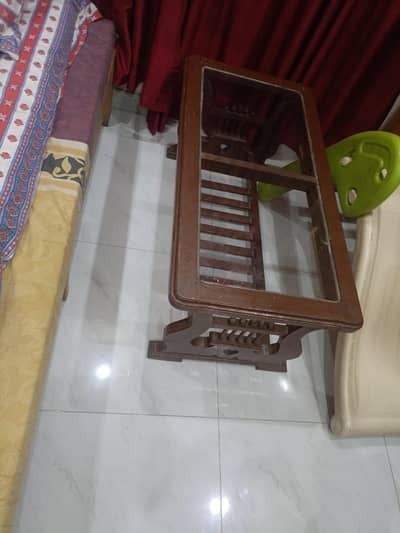 Wood and Glass Center Table
