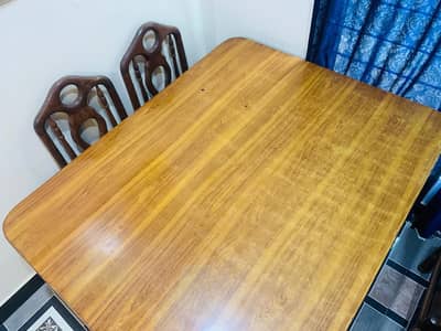 Pure Wooden Dining Table Set-6 Chairs with Built-in Storage Cabin |