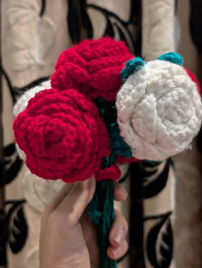 CROCHET FLOWER BOUQET 6 PC SET