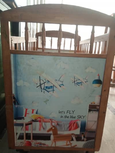 Used Wooden Baby Cot with Storage Drawer