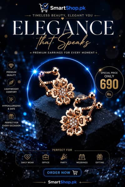 Elegant Floral Earrings For Women 