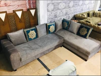 L shape sofa set - corner sofa set - sofa set - Molty foam sofa set